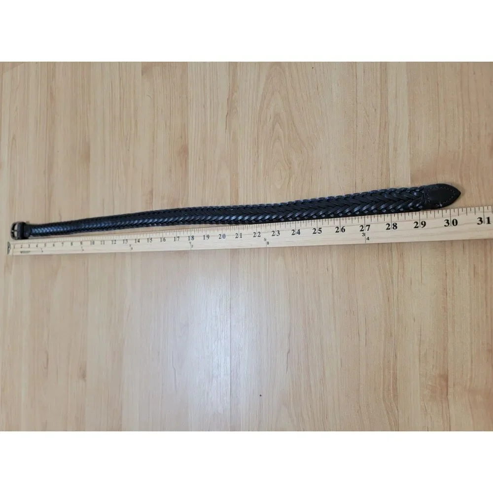 Genuine Leather Braided Belt Brown XSmall Small